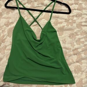 zara green blouse